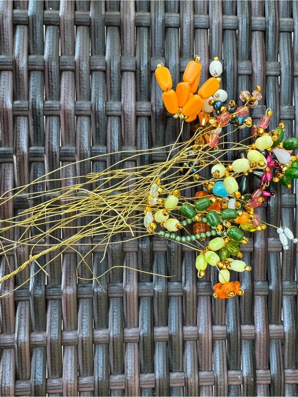 Handcrafted Multi-Color Glass Bead Floral stems - Home Accent